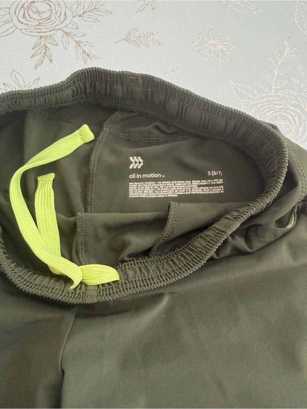 All in Motion Boys Medium (8/10) Olive Green Performance Golf / Active Shorts - Picture 5 of 7